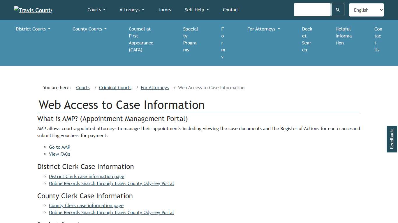 Web Access to Case Information